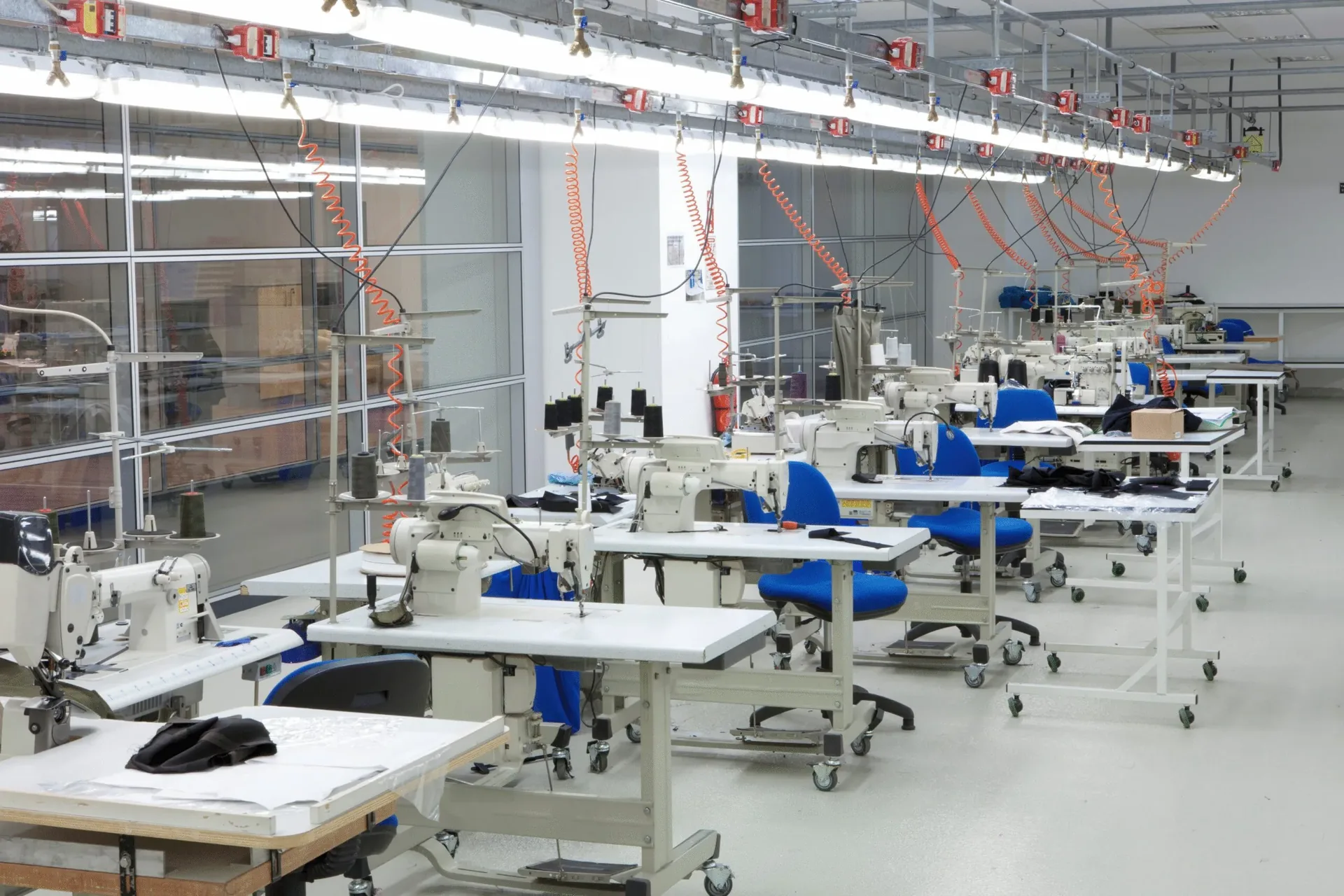 Garment factory sewing floor for custom design production